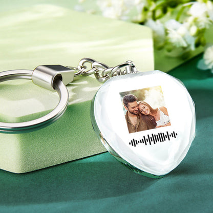 Heart-shaped crystal keyring on a sturdy alloy ring demonstrating compact 3.1cm size and everyday durability as a keepsake