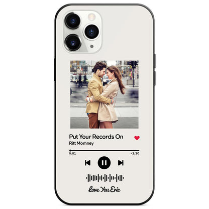 Custom Scannable Music Code Glass iPhone Case - Personalised Photo & Music