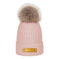 Toddler wearing personalised name beanie outdoors — stretchy acrylic kids winter hat for everyday wear and play