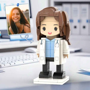 Personalized Head Custom Text Female Doctor Brick Figures Doctor's Day Gift Career Gift