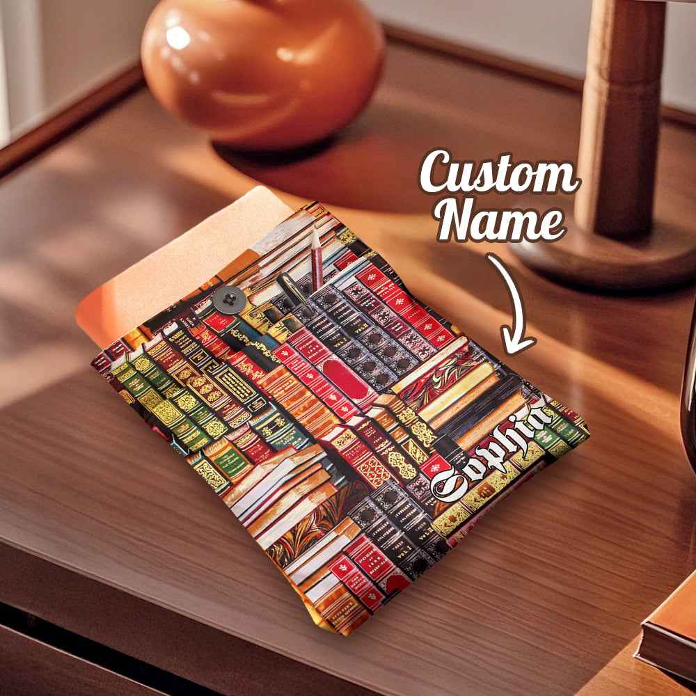 Personalized Book Cover with Pocket Book Cover Protector Gift for Book Lover