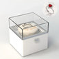 Adjustable ring holder (1.8cm) inside the Bear Cake Ring Box demonstrating secure fit and precision craftsmanship