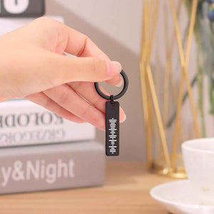 Double Sided Engraved Stainless Steel Scan Code Music Song Keychain