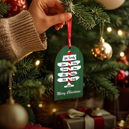 Personalised Family Name Christmas Ornament - Custom Wooden Keepsake