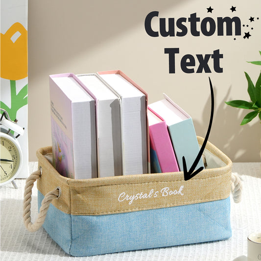 Personalised Book Organiser in durable canvas with foldable design for easy storage - name personalised feature, ideal for book lovers.