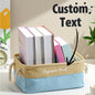 Personalised Book Organiser in durable canvas with foldable design for easy storage - name personalised feature, ideal for book lovers.