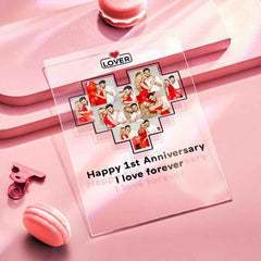 Father's Day Gift Custom Photo Plaque Personalized Glass Nightlight Gift