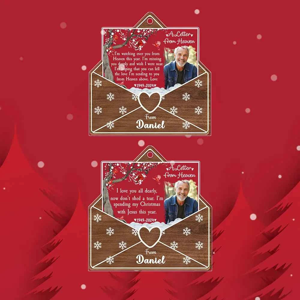 Personalized Photo Letter From Heaven Memorial Christmas Ornament Meaningful Christmas Gifts