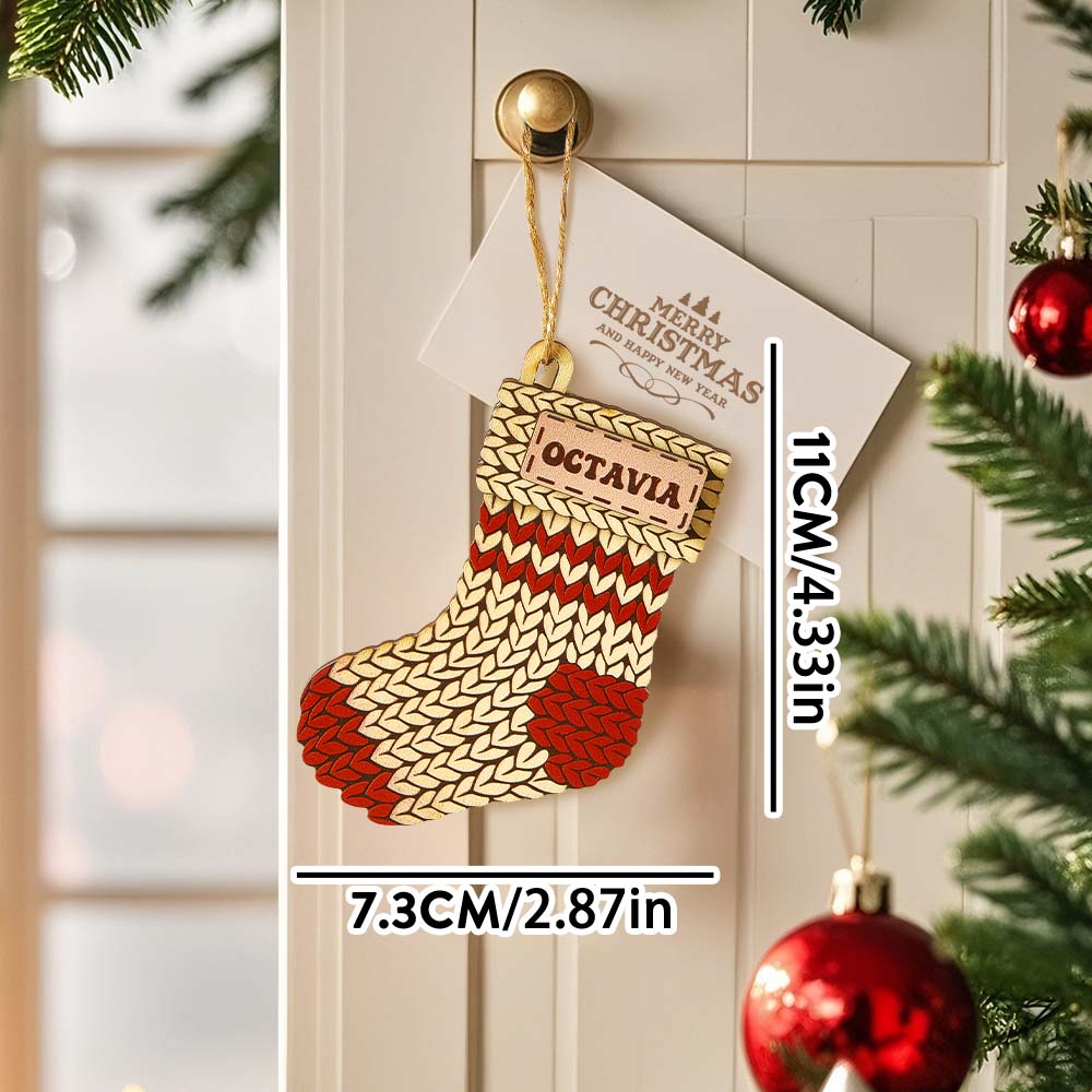 Personalised Name Winter Beanie Hat & Christmas Ornament Set - Custom Mitten, Stocking & Sweater Decor