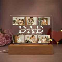 Personalized DAD LED Night Light Custom 6 Photos and Text Acrylic Lamp