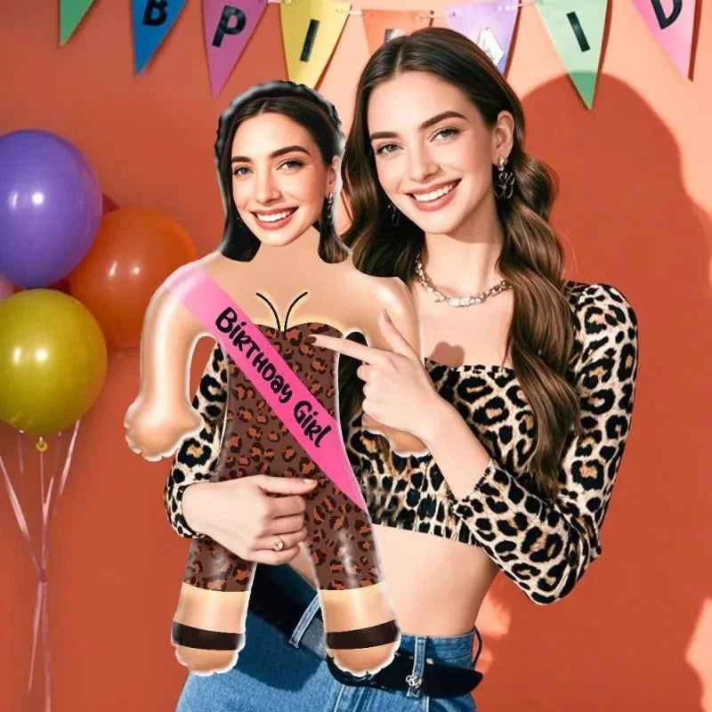 Custom Face Birthday Girl Blow Up Dolls Funny Inflatable Balloon Custom Air Doll for Party Favors