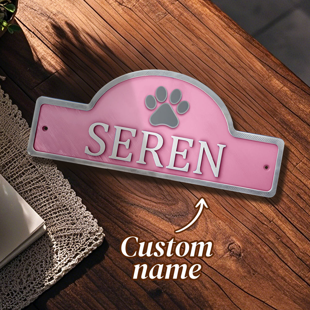 Personalised 3D Pet Name Door Sign - Custom PLA Wall Decor