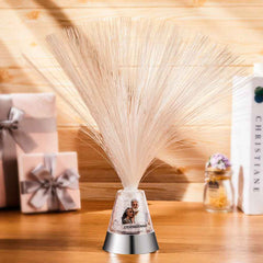 Personalized Fiber Optic Lamp Custom Photo Color Changing Crystal Base Night Light