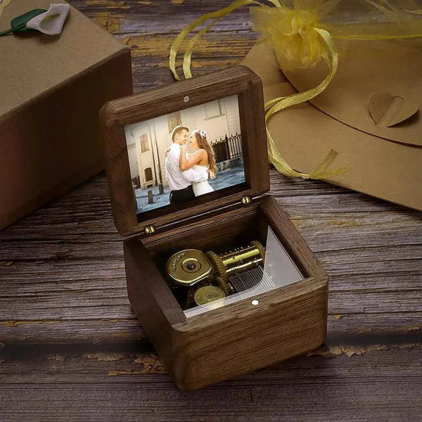 Personalized Wooden Vintage Photo Music Box