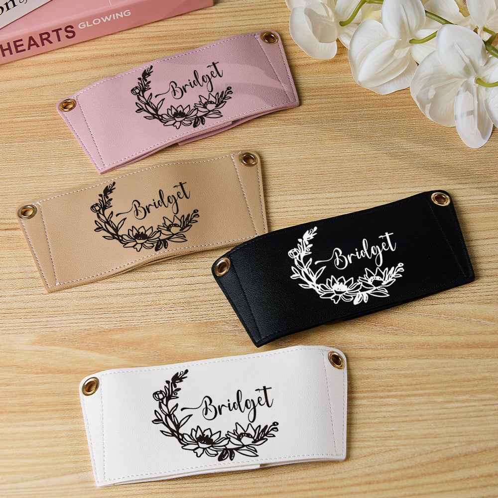 Personalized Floral Pattern Water Bottle Carrier Bag with Adjustable Strap for 40oz Stanley Tumbler Gift for Her