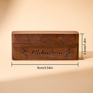 Personalized Engraved Wood Rings Bearer Box with Name Wedding Proposal Gift for Couple