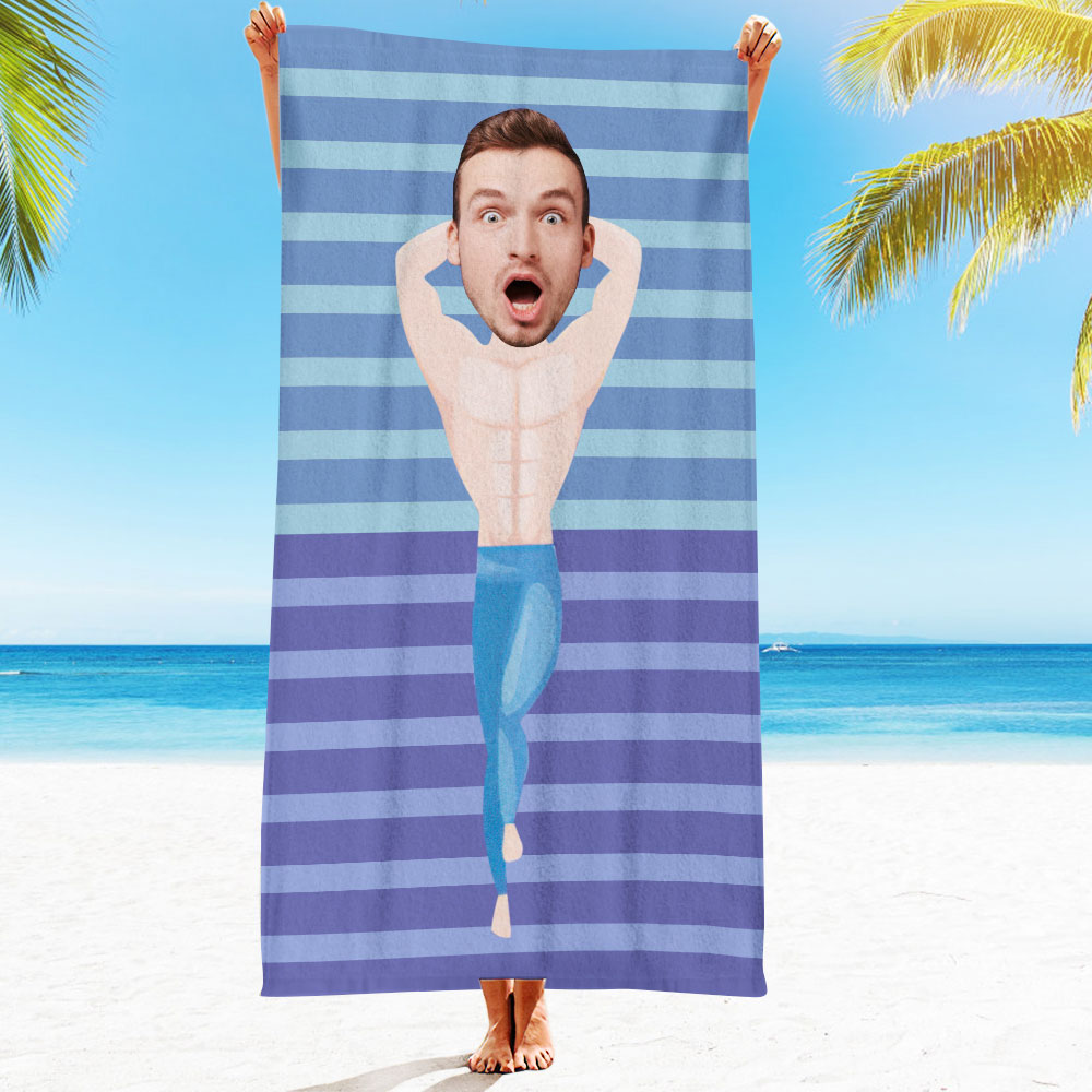 Personalised Photo Towel Gift - Custom Engraved Towel for Boyfriend or Girlfriend