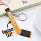 Personalised 3D‑printed tiny hockey stick keyring in PLA — custom coach keepsake with smooth high‑quality finish, ideal gift for hockey lovers