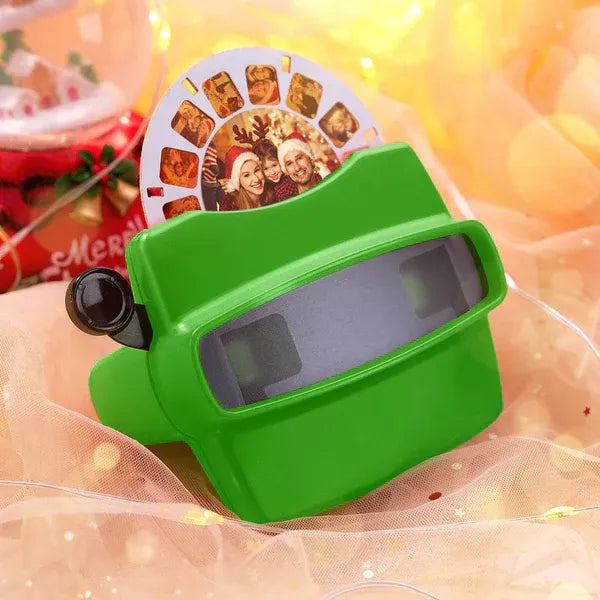 Alternate angle displaying personalised photo reels within the retro viewfinder.
