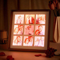 Personalized Photo Collage Photo Frame with Light Gift for Lover