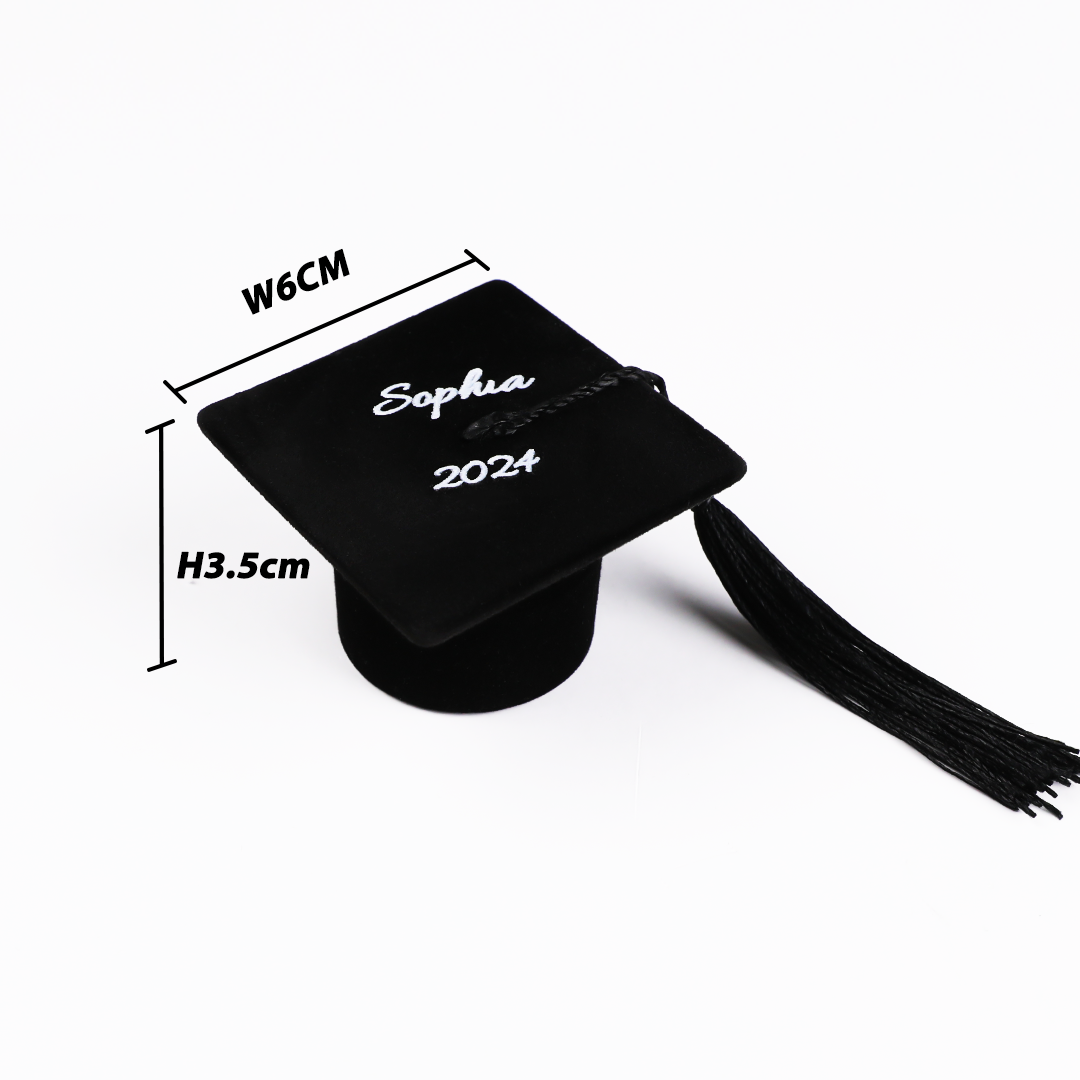 Personalised Graduation Cap Ring Box Class of 2024 - Engraved Graduate Gift
