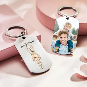 Custom Bump Keychain Best Dad Ever Keychain Photo Keyring Father's Day Gift