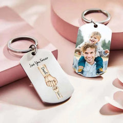 Custom Bump Keychain Best Dad Ever Keychain Photo Keyring Father's Day Gift