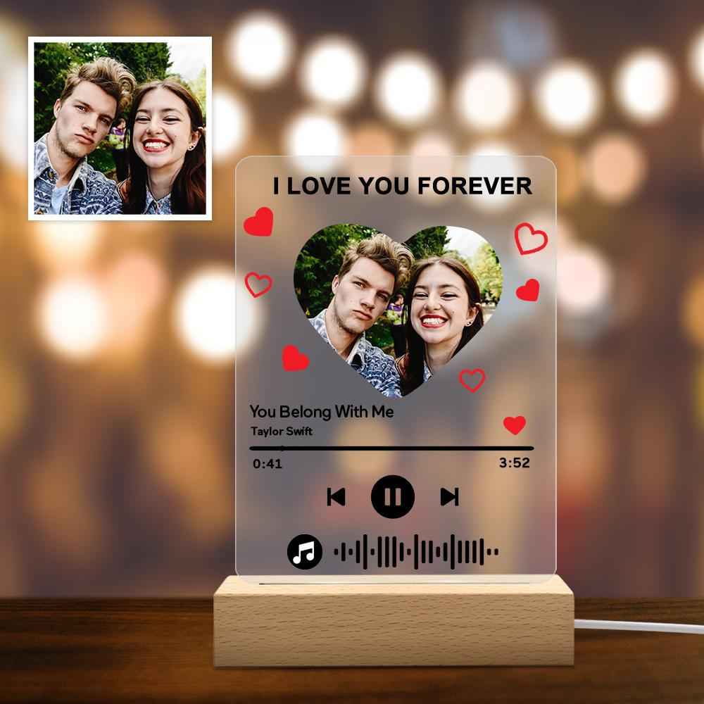 Custom Photo I am In Love Music Code Plaque Scannable Music Personalized Acrylic Photo Panel
