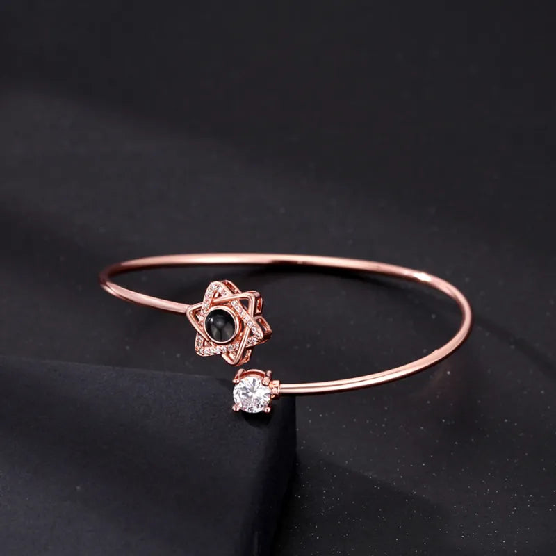 Personalised Photo Projection Bracelet | Engraved Heart Jewellery Gift