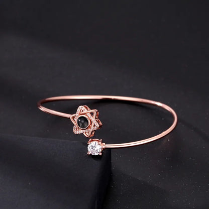 Personalised Photo Projection Bracelet | Engraved Heart Jewellery Gift