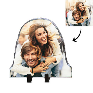 Custom Photo Stone Rock Slate Plaque Picture Frame 20*20cm