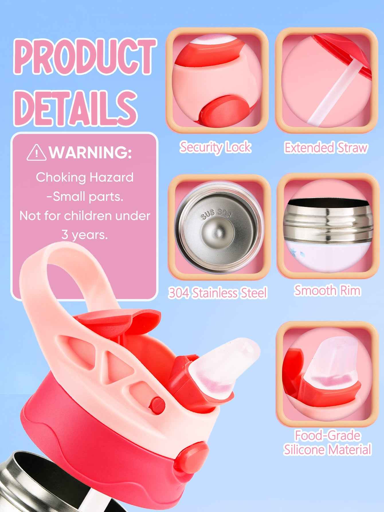 Custom Name Mermaid Stainless Steel Water Cup Children's Day Gift for Kids