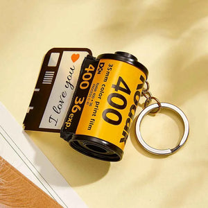 Personalized Camera Roll Keychain Custom Date and Text Photo Keychain