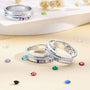 Personalized Birthstones Ring with Engraved Text Family Ring Jewelry Birthday Gift for Mom Grandma
