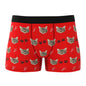 Rear view of personalised men's boxer briefs with full-coverage cat face print and secure elastic waistband — ideal novelty gift for him or groomsmen