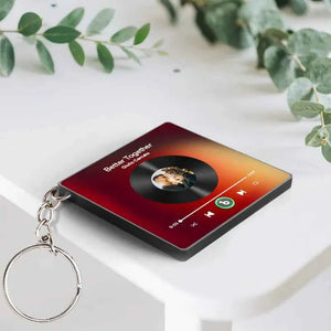Personalized Photo Music Keychain Music Box Bag Charm That Plays Music Without Cell Phone Anniversary Gifts