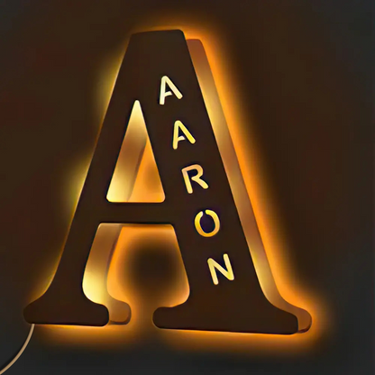 Personalised Wooden Letter Lamp - Custom Name Night Light 19CM - Unique Gift