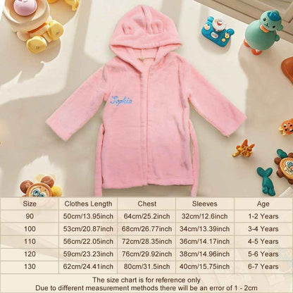 Personalized Baby Sleepwear with Embroidery Name Bear Ears Dressing Gown Gift for Kid
