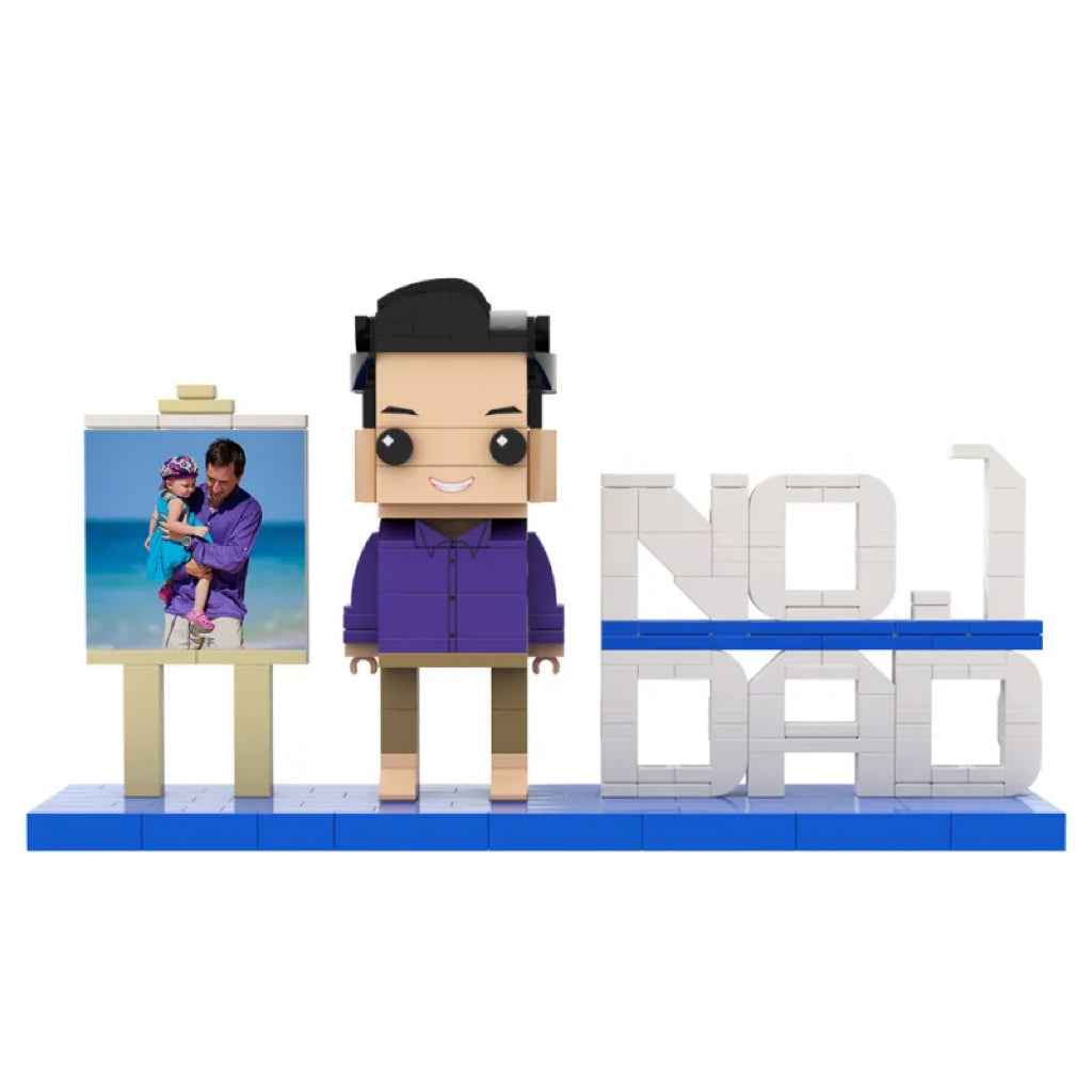 Full Body Customizable Building Block Figure - Perfect Father's Day Gift! Happy Father's Day