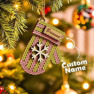 Personalized Name Winter Beanie Hat Christmas Ornament Custom Christmas Winter Mitten Stocking Sweater Ornament