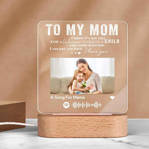 Personalized Music Plaque Photo Night Light Song Plaque Custom Photo Lamp Music Code Engagement Anniversary Gift for Dad