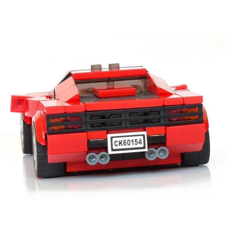 Ferrari Testarossa Creative Building Blocks - Custom Racing Car Brick Set with Figures