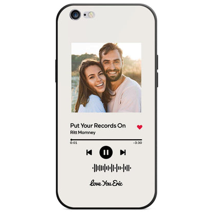 Custom Scannable Music Code Glass iPhone Case - Personalised Photo & Music
