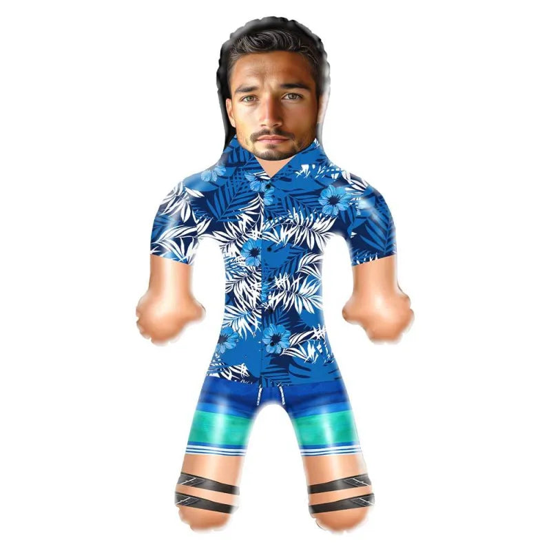 Durable PVC material detail of the personalised blow up doll, safety and quality emphasised.