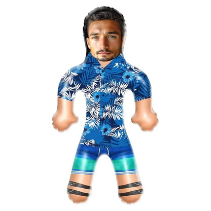 Durable PVC material detail of the personalised blow up doll, safety and quality emphasised.