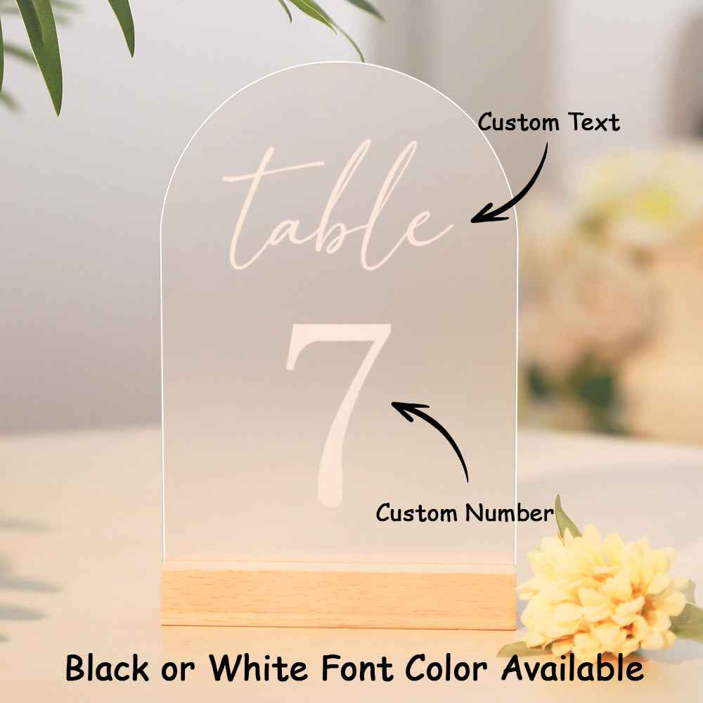 Personalized Wedding Table Numbers Custom Acrylic Table Numbers Wedding Reception Decor