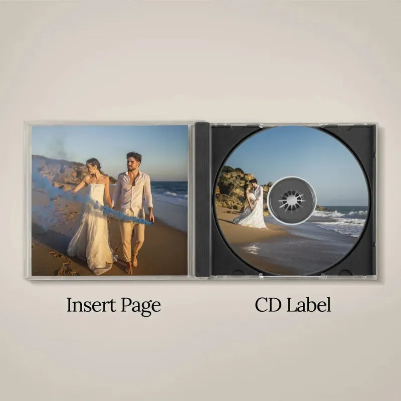 How it works: place order, upload songs and photos, production, quality inspection and dispatch — personalised CD album process