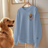 Custom Embroidered-Style Pet Sweatshirt – Personalized Pullover with Pet Name & Wreath