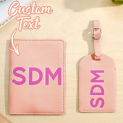 Close-up of stitching and PU leather texture on personalised passport holder — durable personalised monogram passport holder