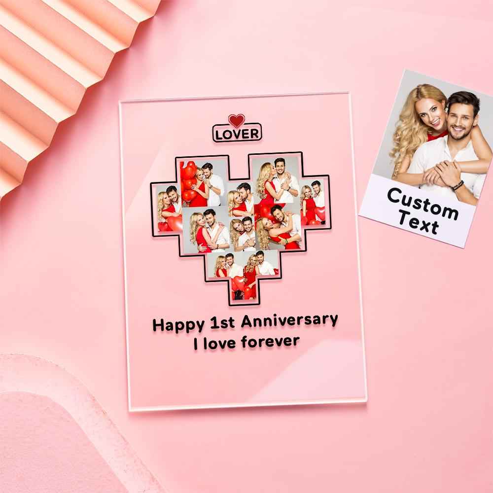 Father's Day Gift Custom Photo Plaque Personalized Glass Nightlight Gift